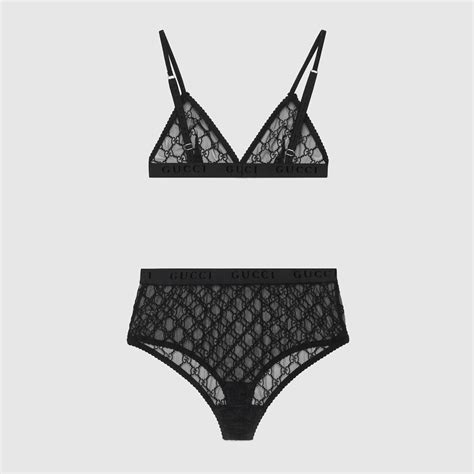 ensemble sous vetement gucci|Gucci Ensemble de lingerie en tulle à motif GG.